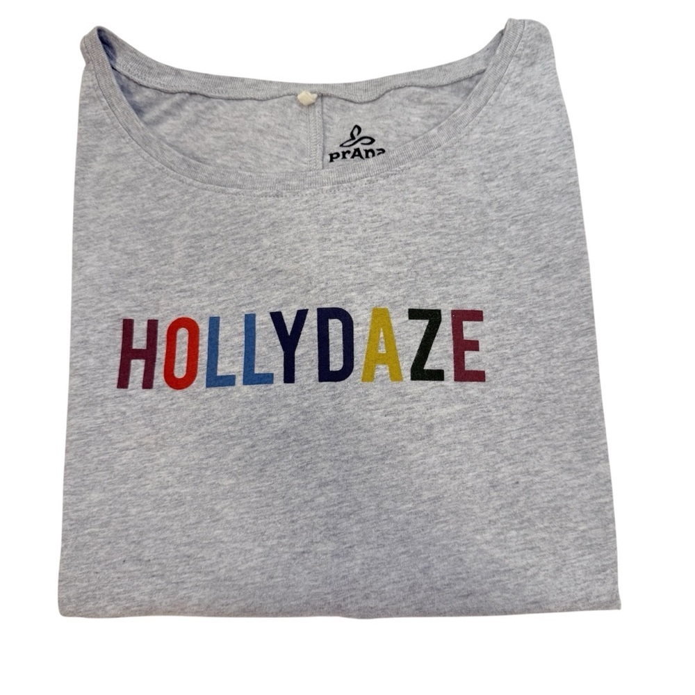Prana Hollydaze Light Gray Sleeve Tee Small